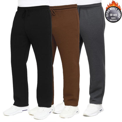 3-Pack Men'S Classic Heavyweight Fleece Sweatpants with Open Bottom (S-3XL)